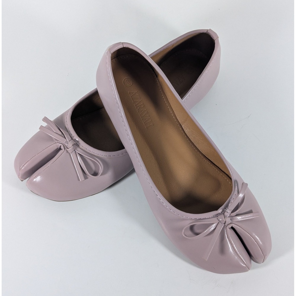 Azarayah Lavender Purple Tabi Split Toe Ballet Flats Bow Detail Size 9